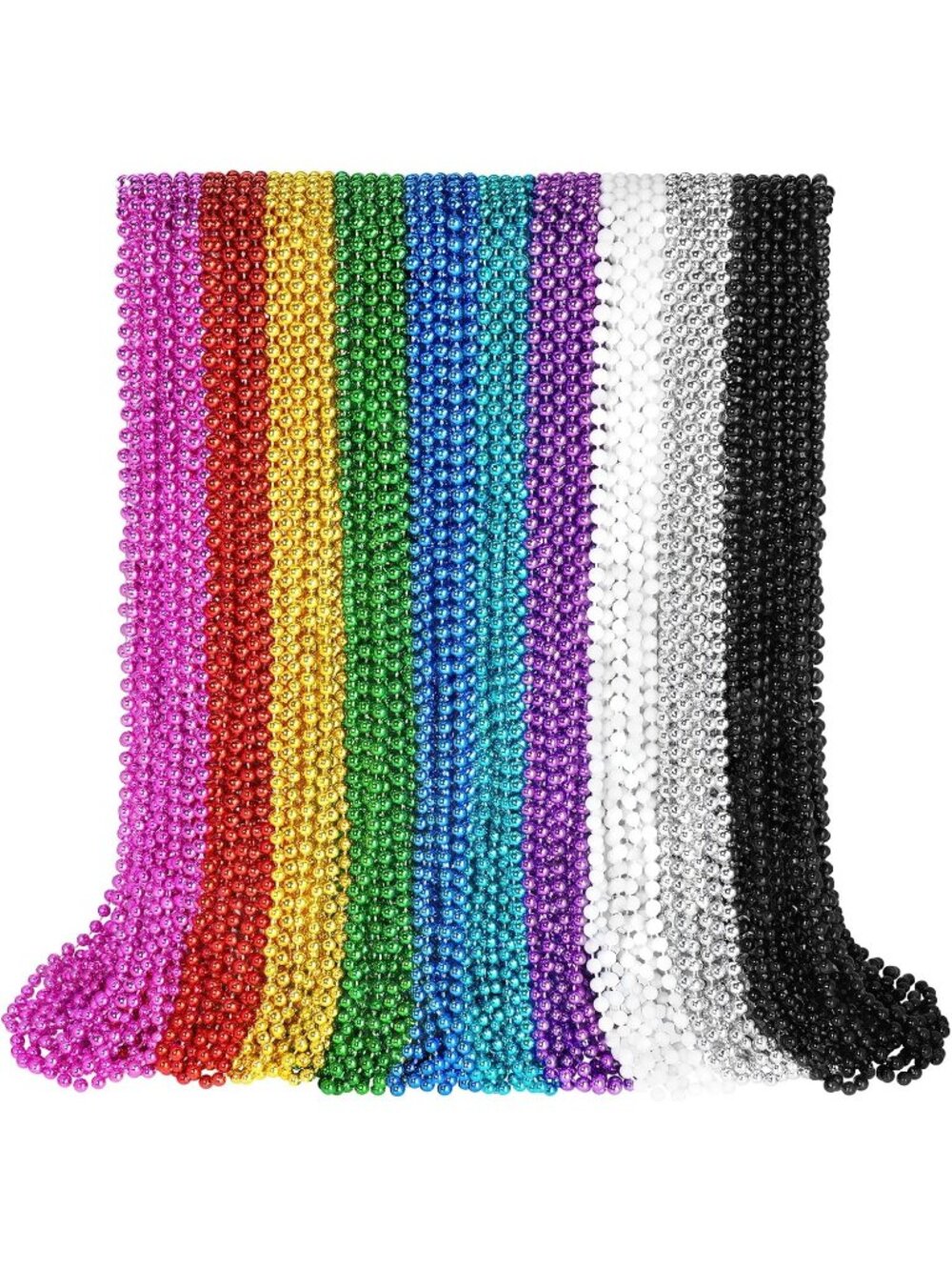 100PCS Orange Mardi Gras Bead Necklaces 33" Halloween Party Favor Beads-10 Color